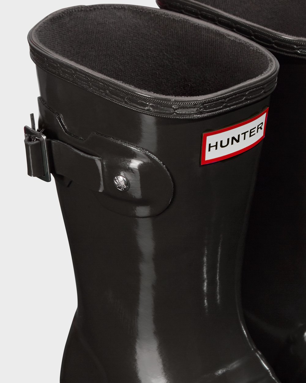 Botas de Lluvia Cortas Hunter Mujer - Original Tour Foldable Gloss - Grises Oscuro - PETGOSB-46